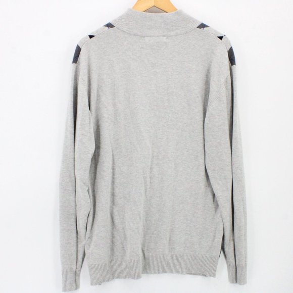 Method Sweater Mens Gray Diamond Graphic V Neck Pullover Long Sleeve Large L - Picture 8 of 10